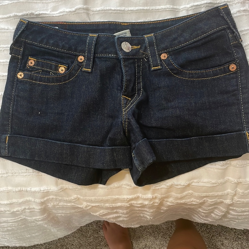 True religion denim shorts
